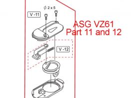 ASG VZ61 Scorpion part 11 and 12 grip base plate