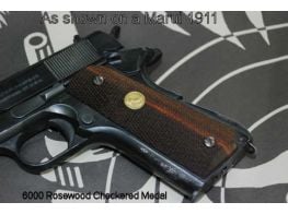 CAROM Wood Grip for M1911 Rosewood Checkered Medal