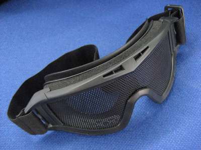 Red Star Wire Mesh Adjustable Goggles Black