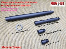 Angry Gun Milspec Outer Barrel set  Marui M4 GBB MWS 2018 Version