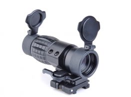 AIM ET Style 4X FXD Magnifier with Adjustable QD Mount (Black)