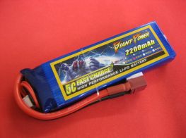 Giant Power 7.4V 2200mAh 35C Lipo Battery with Deans connector.
