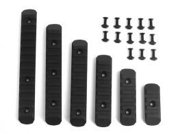 MP Airsoft KeyMod and M-LOK Polymer Rail Set (6 pcs)(Black)