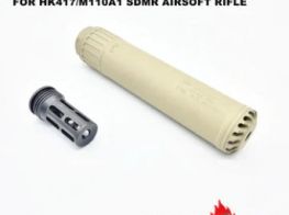 Angrygun Tornado Dummy Silencer for HK417 / M110A1 (14mm CCW)(FDE Version)