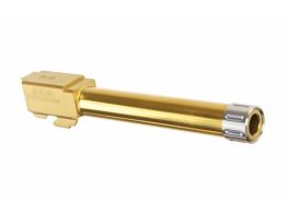 Guns Modify KM Stainless Steel Threaded Barrel for Marui Glock G17 (Gold)(14mm CCW)