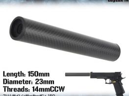 Laylax(Mode2) Carbon Fiber Slim Silencer 150mm (14mm CCW)