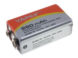 Vapex PP3 9v 280 mah rechargeable