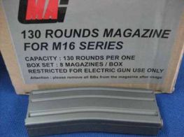 MAG M4/M16 Plastic Magazines (Box of 8)(130 rnd)