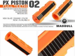 Madbull Blaze Orange Polymer Piston with MIM Processed Metal Teeth (Full Teeth)