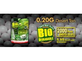 G&G .20g Bio BB's 2000 rnd Resealable Bags (Desert Tan)