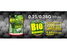 G&G .28g Bio BB's 2000 rnd Resealable Bags (White)