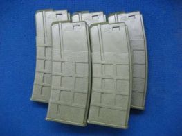 Airsoft Systems Polymer M4/M16 Mid-Cap Magazines (Box Set of 5)(Olive Drab)(85 rnd)