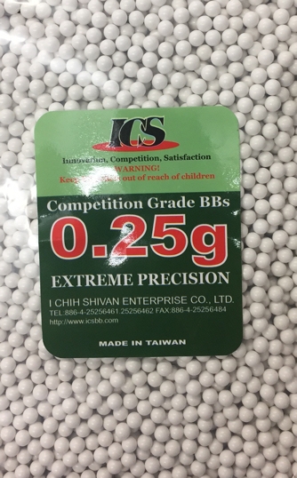ICS White 6mm .25g Competition Grade BB's (4000 Resealable Bag) SALE