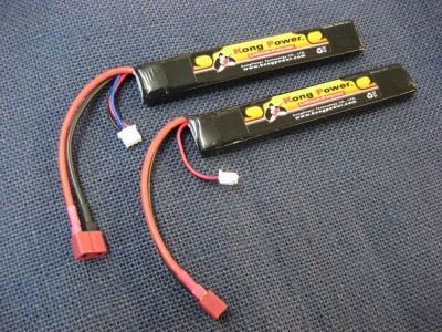 Kong Power 7.4v 1300mAh 20c LiPo Rechargeable Battery (Stick Pack)(Deans) 2 packs