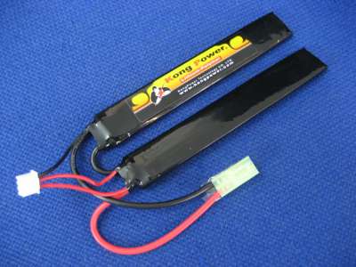 Kong Power 7.4v 1300mAh 20c LiPo Rechargeable Battery (Split Buffer Tube Pack)(Mini Tamiya)