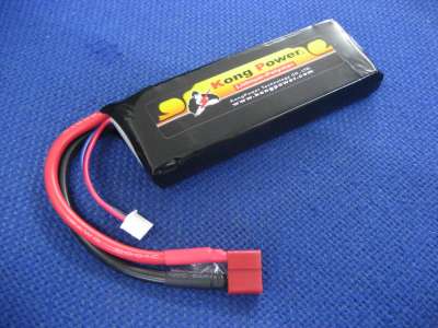 Kong Power 7.4v 2200mAh 30c LiPo Rechargeable Battery High Voltage (Single Pack)(Deans)