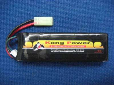 Kong Power 11.1v 1900mAh 15c LiPo Rechargeable Battery (Single Pack)(Mini Tamiya)