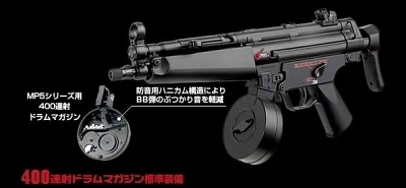 Tokyo Marui (High Cycle) TMP5 A5 with Drum Mag Airsoft Gun AEG.